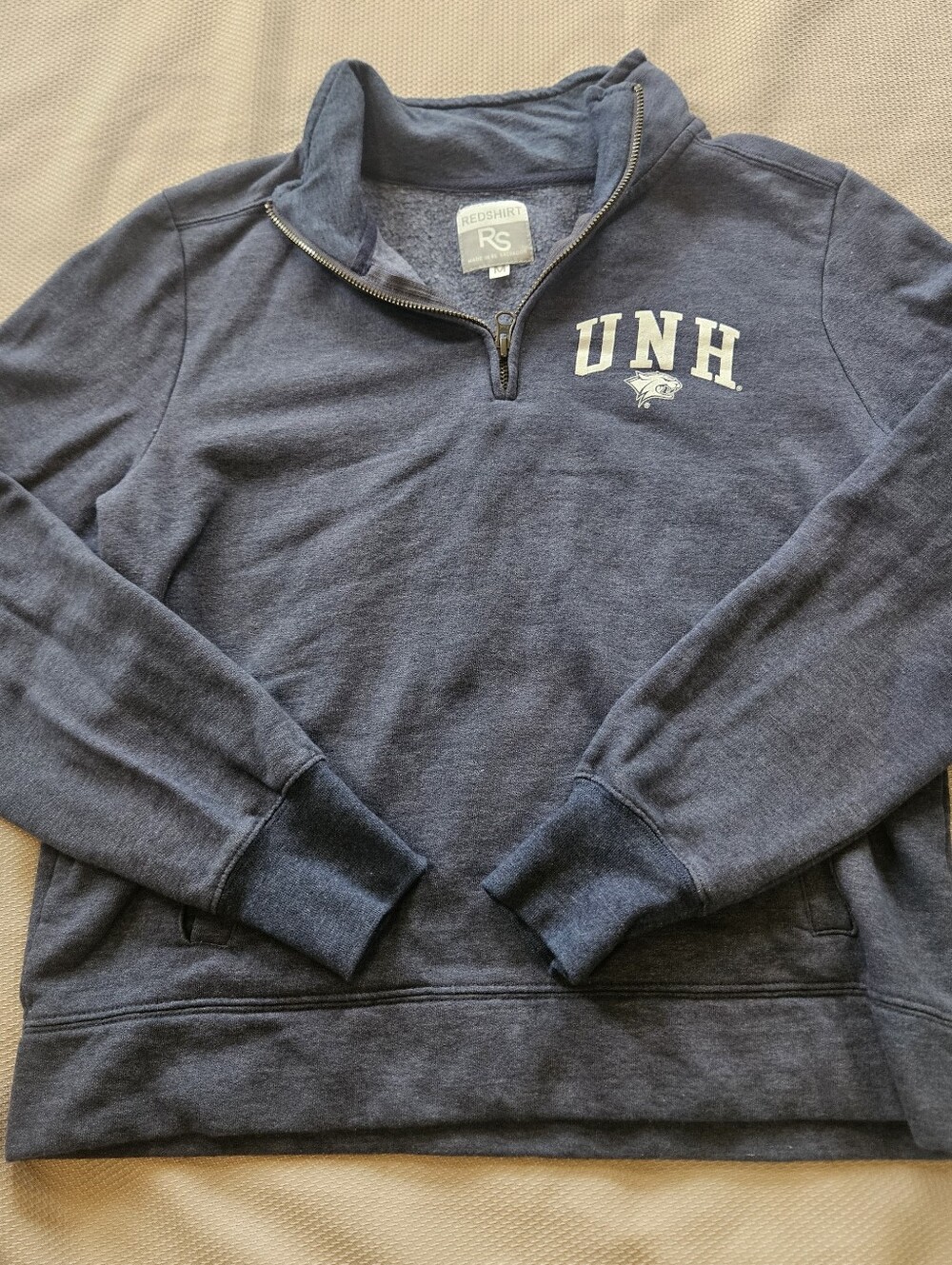 Redshirt UNH Women's Classic Quarter-Zip Medium Navy Logo College Casual